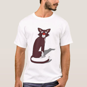 Braunes Katzen-Grafik-T-Shirt für Männer   Origina T-Shirt