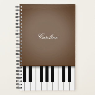 Braunes Klavier-Tastatur personalisierte Musik Planer