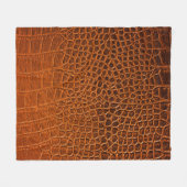Braunes Krokodilleder Fleecedecke (Vorderseite (Horizontal))
