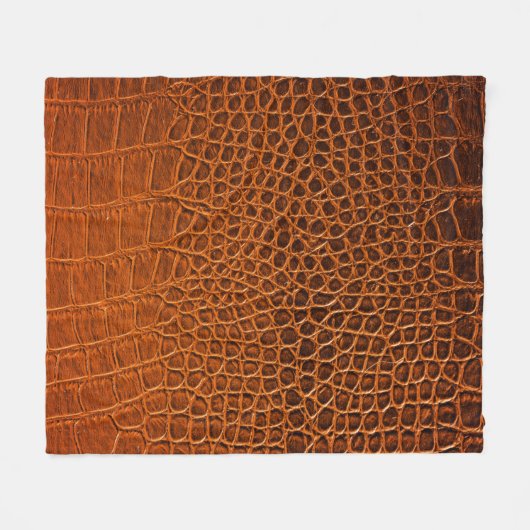 Braunes Krokodilleder Fleecedecke (Vorderseite (Horizontal))