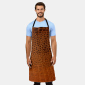 Braunes Krokodilleder Schürze (Getragen)