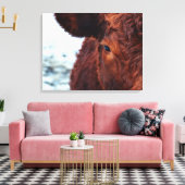 Braunes Kuhportrait Leinwanddruck (Insitu (Wohnzimmer))