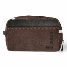 Braunes Kunstleder-Monogramm-Geschenk für den Trau