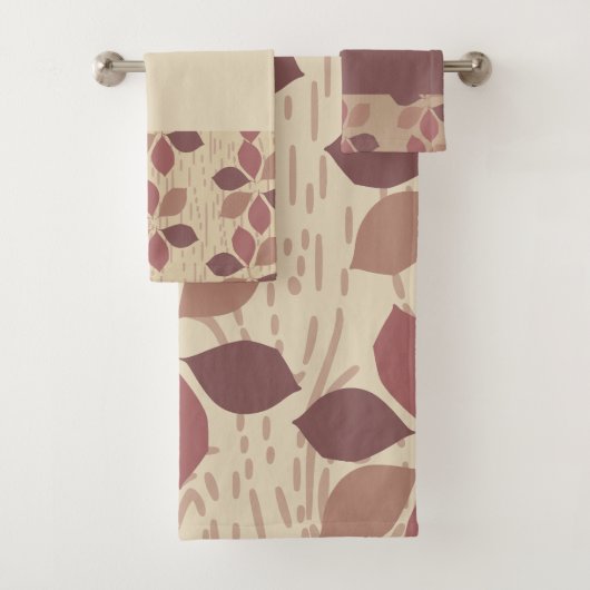 Braunes Leaf Badehandtuch Set (Insitu)