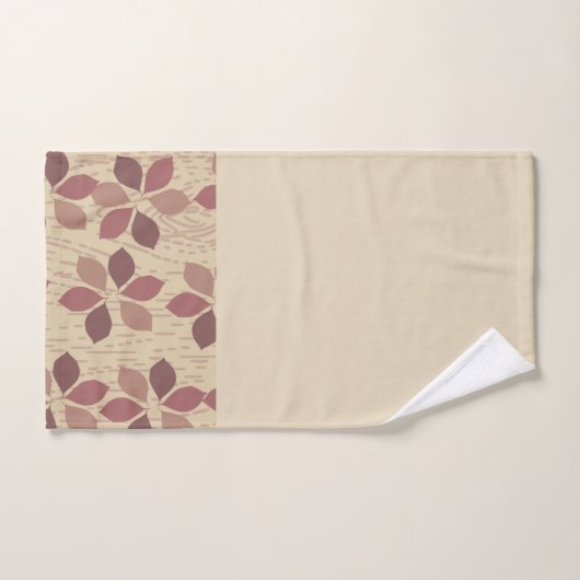 Braunes Leaf Badehandtuch Set (Handtuch)