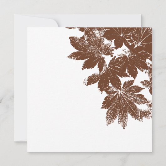 Braunes Leaf Briefmarke Erntedank Abendessen Einla Einladung (Rückseite)