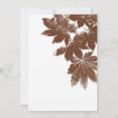 Braunes Leaf Briefmarke Erntedank Abendessen Einla Einladung (Rückseite)