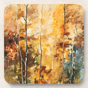 Braunes Leaf Natur Stille Abstrakte Kunst Getränkeuntersetzer