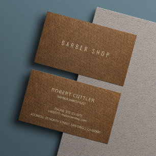 Braunes Leder Design für Friseure Visitenkarte