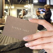 Braunes Leder Design für Friseure Visitenkarte