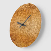 Braunes Leder: Detaillierte Textur Große Wanduhr (Winkel)