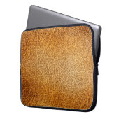 Braunes Leder: Detaillierte Textur Laptopschutzhülle (Vorderseite Links)