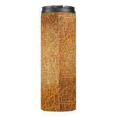 Braunes Leder: Detaillierte Textur Thermosbecher (Rückseite)