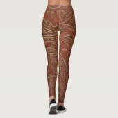 Braunes Leder, gearbeitete Blumenmuster. Leggings (Rückseite)