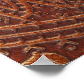 Braunes Leder, gearbeitete Blumenmuster. Poster (Ecke)