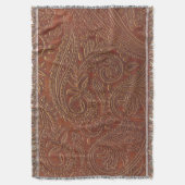 Braunes Leder, geprägtes Blumenmuster. Decke (Vorderseite Vertikal)