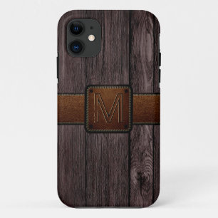 Braunes Leder Look Dunkles Holz Case-Mate iPhone Hülle