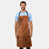 Braunes Leder mit einem Muster in Form eines Scal Schürze (Getragen)