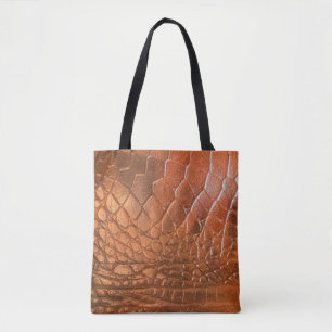 Braunes Leder mit einem Muster in Form eines Scal Tasche