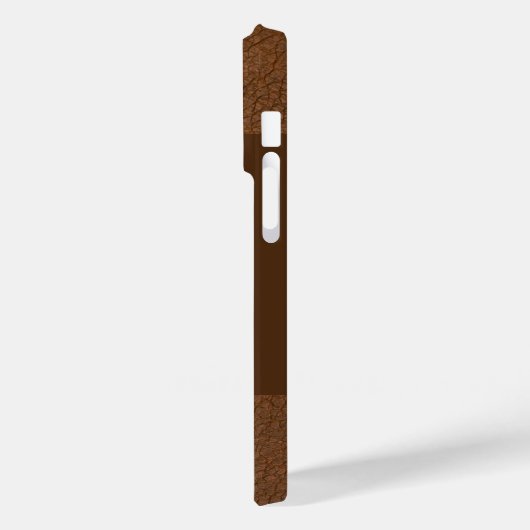 Braunes Leder mit klassischer Monogramm Case-Mate iPhone Hülle (Rückseite / Links)