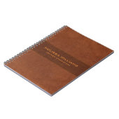 Braunes Leder mit Stich-Effekt Notizblock (Linke Seite)