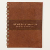 Braunes Leder mit Stich-Effekt Planer (Vorderseite)