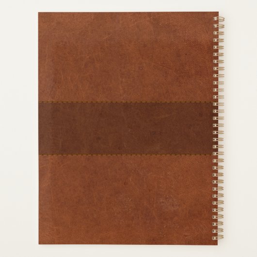 Braunes Leder mit Stich-Effekt Planer (Rückseite)