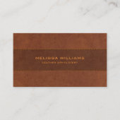 Braunes Leder mit Stich-Effekt Visitenkarte (Vorderseite)