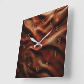 braunes Leder Quadratische Wanduhr (Winkel)