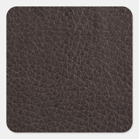 Braunes Leder Quadratischer Aufkleber (Vorderseite)