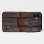 Braunes Leder sieht dunkles Holz aus Case-Mate iPhone Hülle (Rückseite (Horizontal))