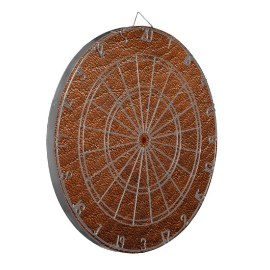 Braunes Leder Textur Dart Board Dartscheibe (Vorderseite Links)