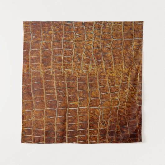 Braunes Leder: Texturierter Hintergrund. Wandteppich (Vorderseite (Horizontal))