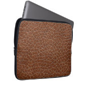 Braunes Ledereffektmuster Laptopschutzhülle (Vorne Rechts)