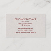 Braunes Ledersehen Embossed-Blume-Vorlage Visitenkarte (Rückseite)