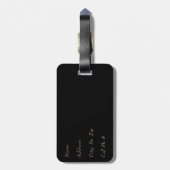 Braunes Leopard Tiermuster - Monogramm Gepäckanhänger (Rückseite vertikal)