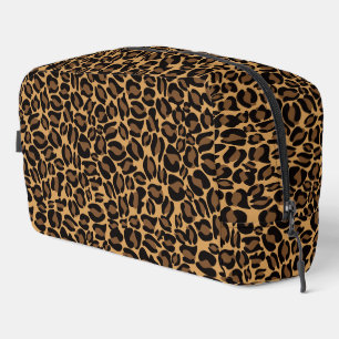 Braunes Leoparden-Druckmuster Safari Dschungel Waschbeutel