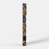 Braunes Leopardenmuster-Monogramm iPhone Hülle (Rechte Seite)