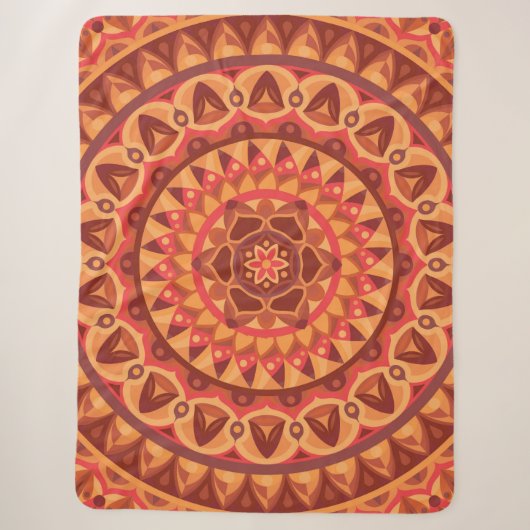 Braunes Mandala-Erde- Boho-Muster Gemütlich Neutra Sherpadecke (Vorderseite)