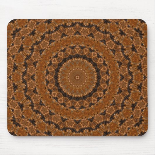 Braunes Mandala-Rad Mousepad (Vorne)