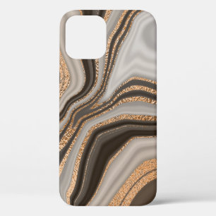 Braunes Marmor Gold Vintage Design Case-Mate iPhone Hülle