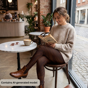 Braunes Marmor-Swirbel-Schokoladen-Abstraktmuster Leggings