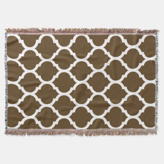 Braunes marokkanisches Quatrefolienmuster Decke (Vorderseite)