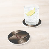 Braunes Metalldesign Gestaltloser Stahllook Untersetzer (Seite)