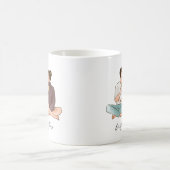 Braunes minimalistisches Paar niedliche Liebe Kaffeetasse (Mittel)