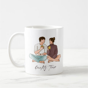 Braunes minimalistisches Paar niedliche Liebe Kaffeetasse