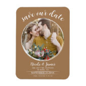 Braunes modernes Foto Save the Date Magnet (Vertikal)