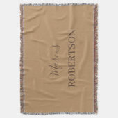Braunes Monogramm Kalligrafie minimalist professio Decke (Vorderseite Vertikal)