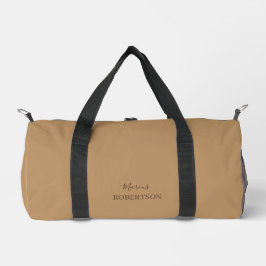 Braunes Monogramm Kalligrafie minimalist professio Duffle Bag