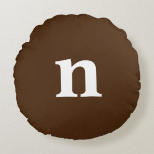 Braunes Monogramm Rundkissen Rundes Kissen